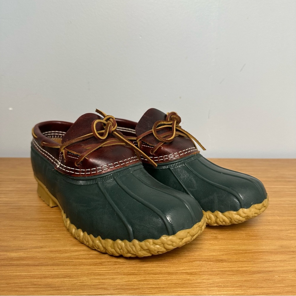 L.L. Bean Green and Brown Rain & Snow Boots